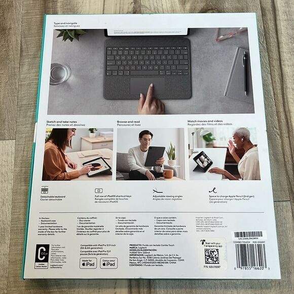 New in box Logitech Combo Touch keyboard folio for iPad Pro 12.9 inch - Picture 11 of 11